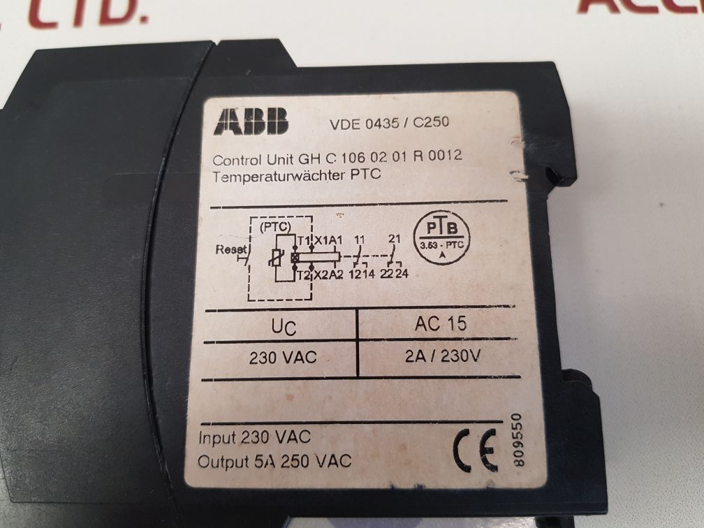 Abb c 106.02 thermistor control unit