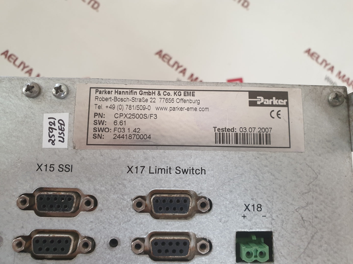 Parker cpx2500s/f3 servo drive 