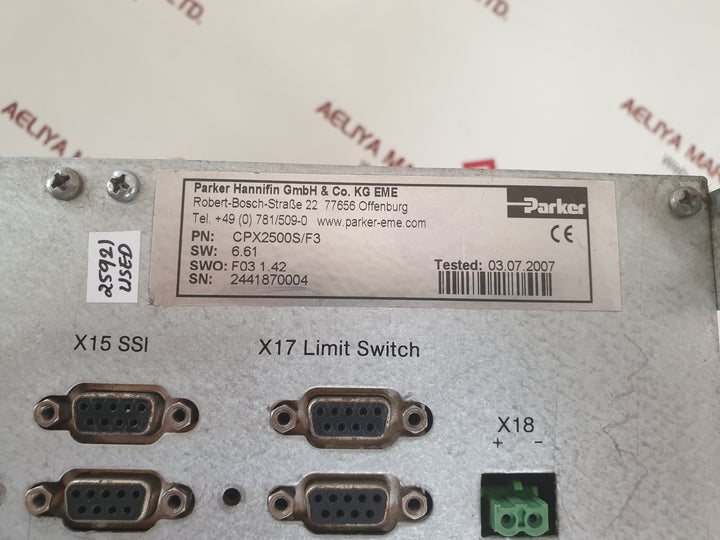 Parker cpx2500s/f3 servo drive 