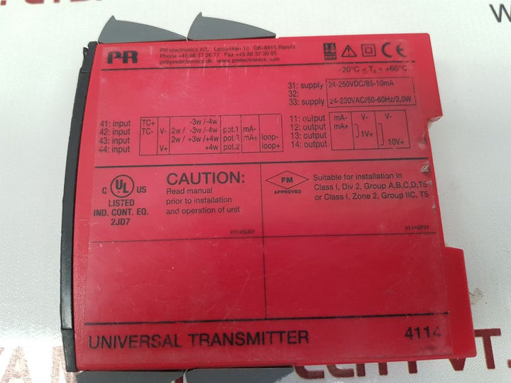 Pr electronics 4114 universal transmitter