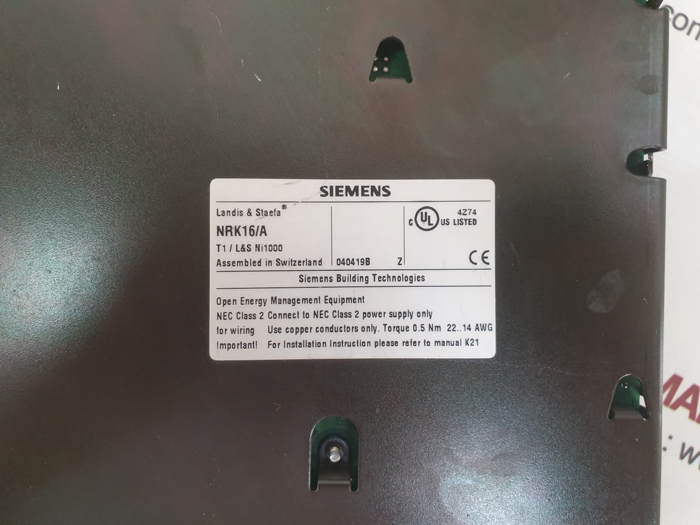 Siemens landis & staefa nrk16/a controller 50/60 hz