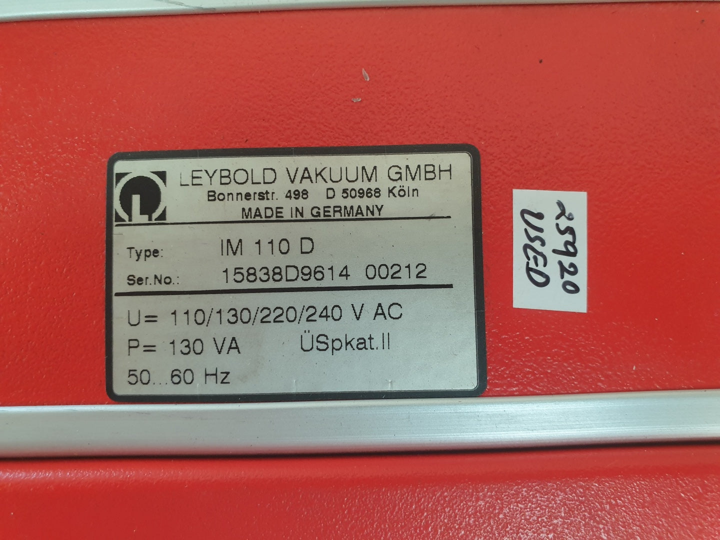 Leybold ionivac im 110 d vakcuum gauge controller