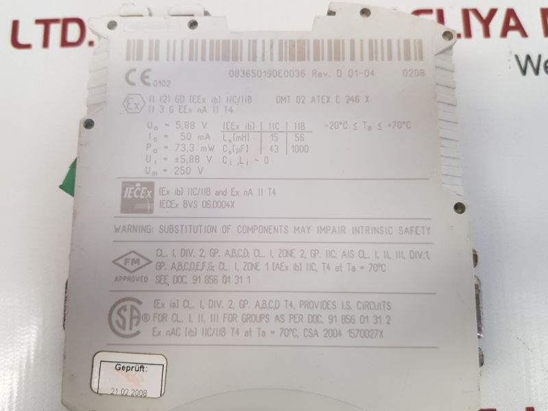 Stahl 9185/11-45-10 fieldbus isolating repeater rev. d