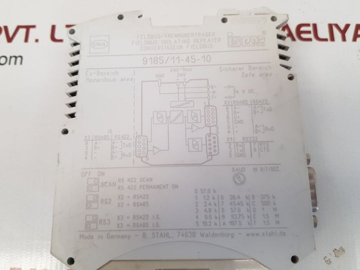 Stahl 9185/11-45-10 fieldbus isolating repeater rev. d