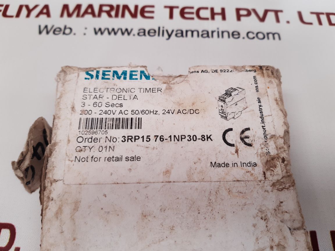 Siemens 3rp15761np308k star-delta electronic timer