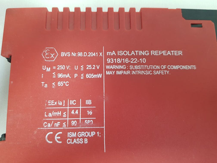 Stahl 9318/16-22-10 ma isolating repeater hart New 
