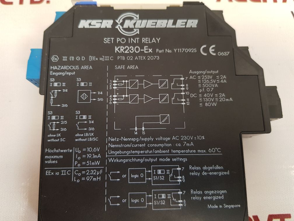 ksr kuebler kr230-ex relay y117092s
