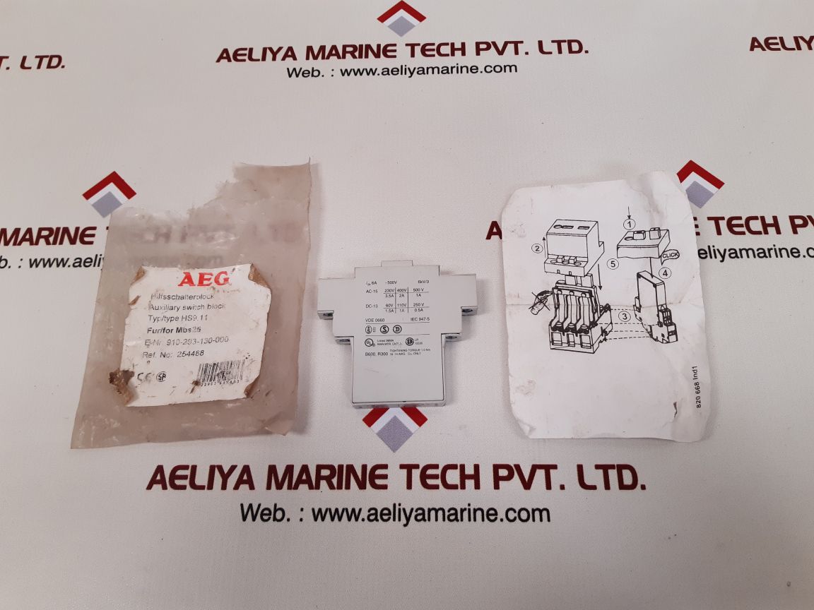 Aeg hs9.11 auxiliary switch block used