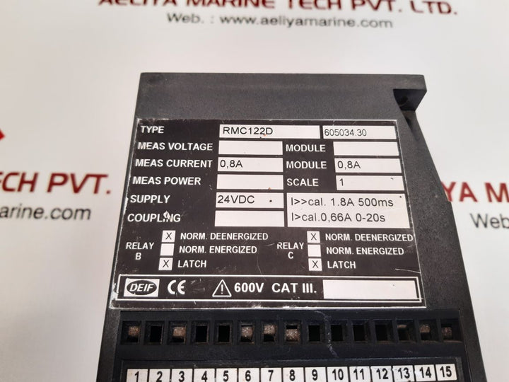 Deif rmc-122d short circuit over current relay 605034.30