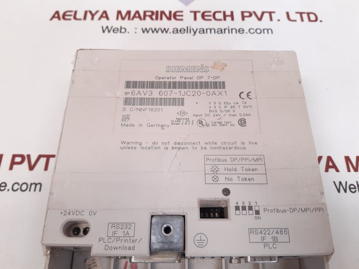Siemens simatic op7 6av3 607-1jc20-0ax1 operator panel op 7-dp membrane keypad