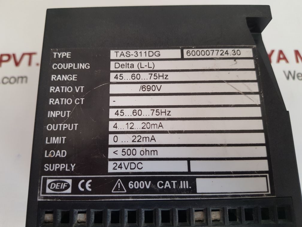 Deif tas-311dg control panel signal transmitter range: 45...60...75hz
