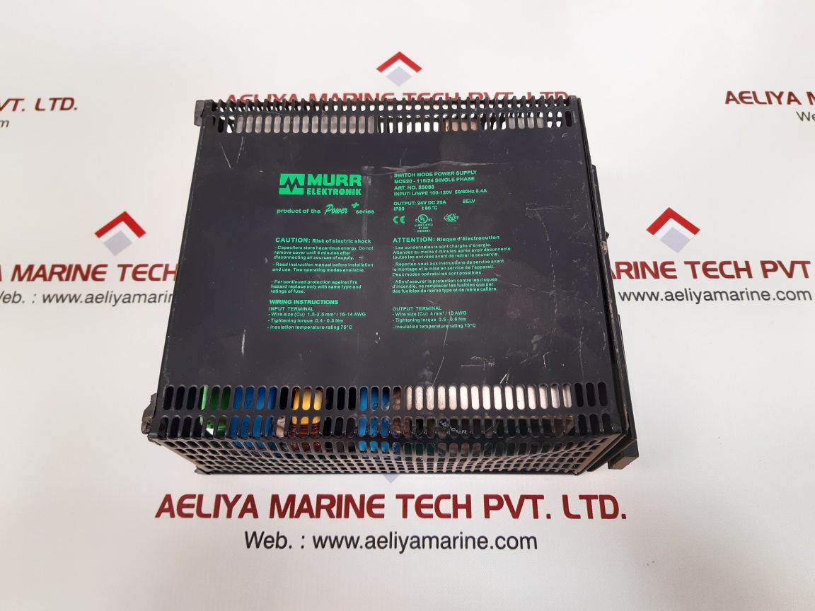 Murr elektronik mcs20-115/24 single phase switch mode power supply 85088