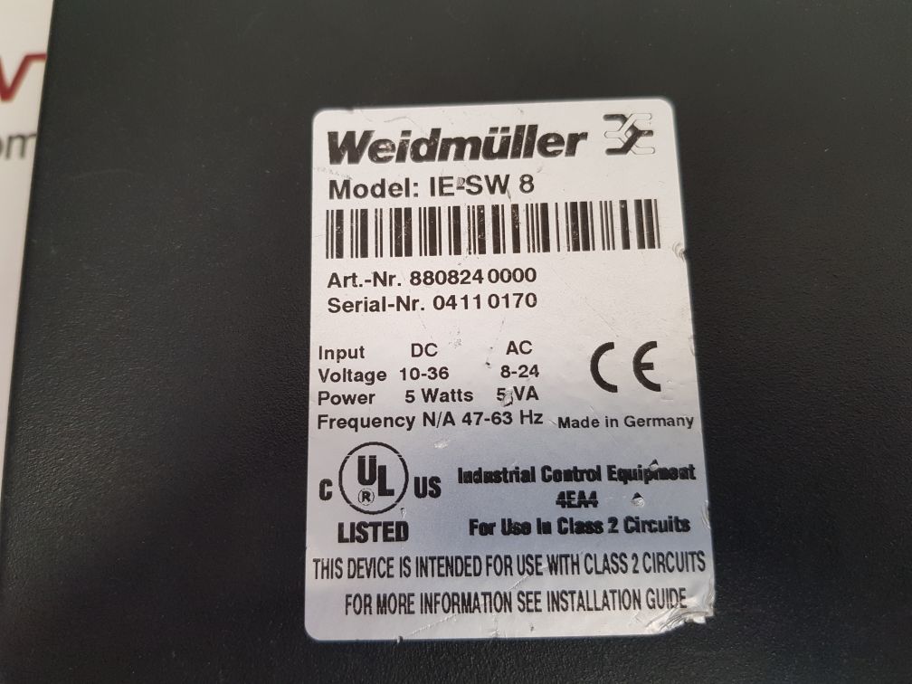 Weidmuller ie-sw8 ethernet switch 8808240000
