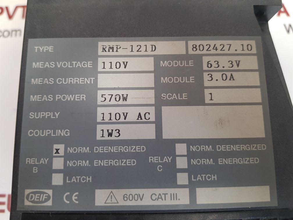 Deif rmp-121d reverse power relay 802427.10
