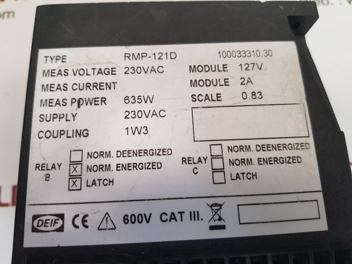 Deif rmp-121d reverse power relay 100033310.30
