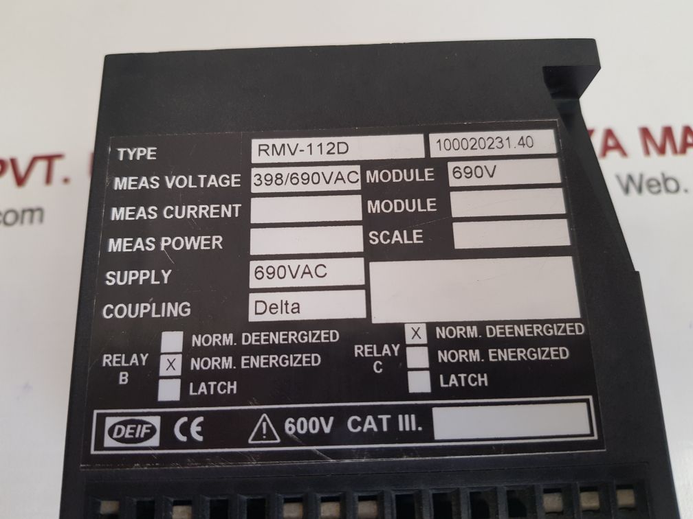 Deif rmv-112d protective voltage relay 100020231.40
