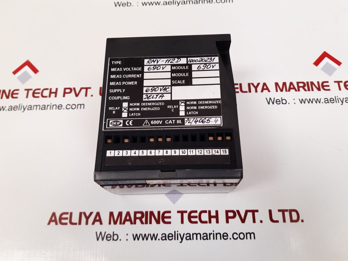 Deif rmv-112d protective voltage relay 100020231
