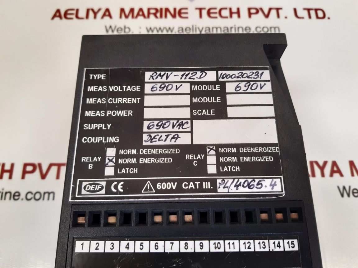 Deif rmv-112d protective voltage relay 100020231
