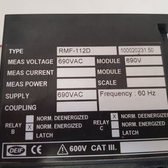 Deif rmf-112d frequency relay 100020231.50
