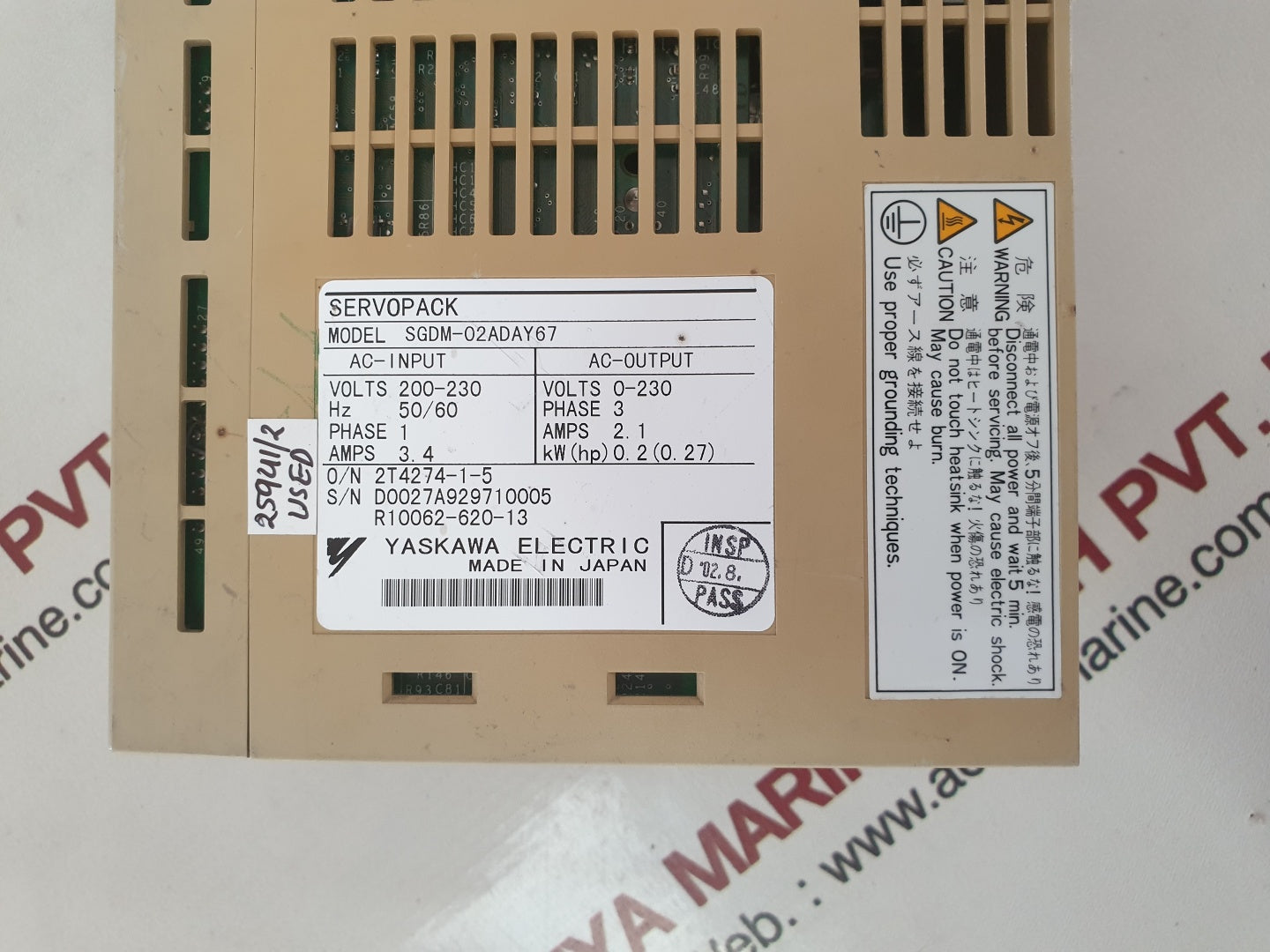 Yaskawa servopack sgdm-02aday67 servo amplifier