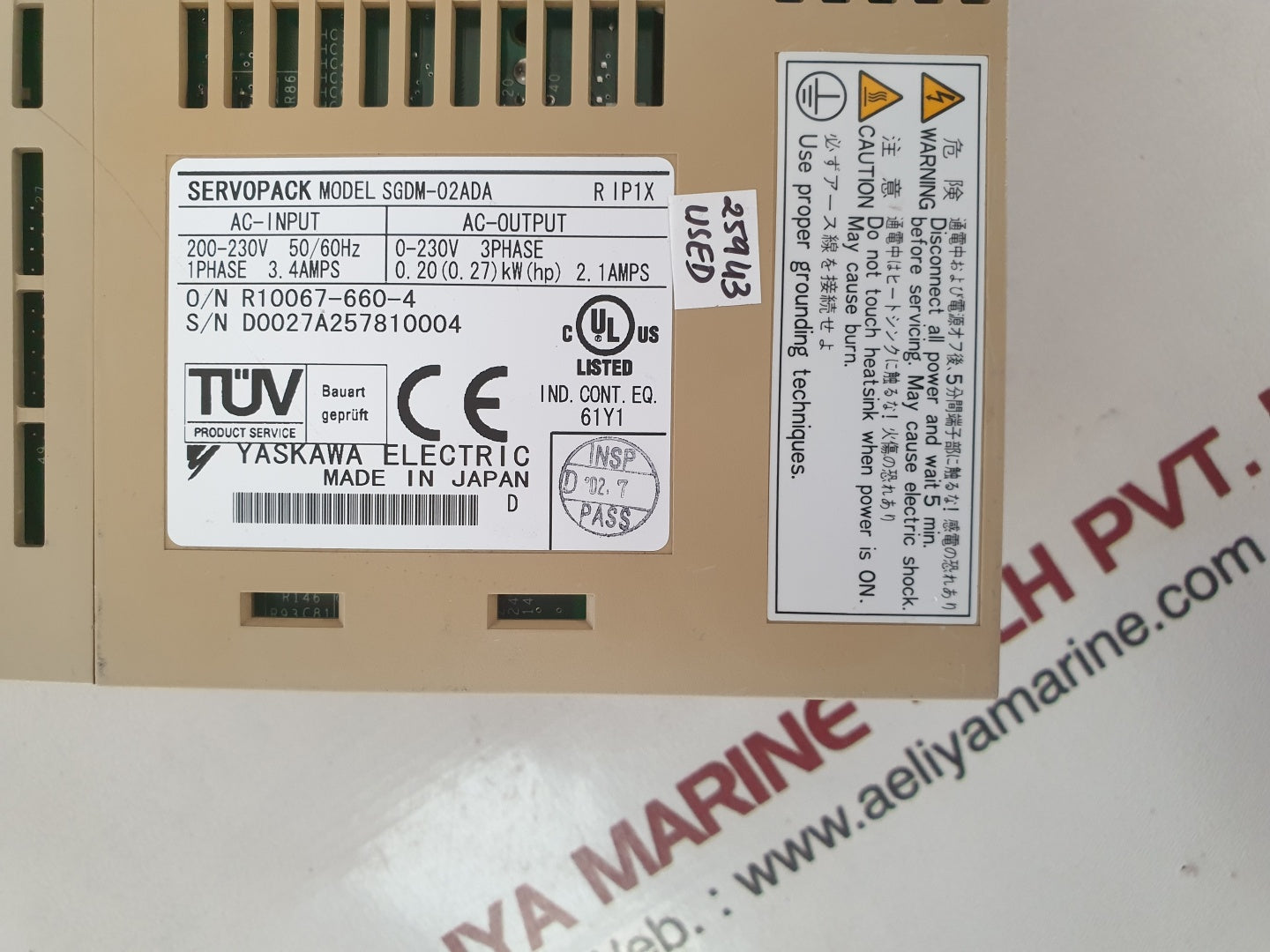 Yaskawa servopack sgdm-02ada servo driver