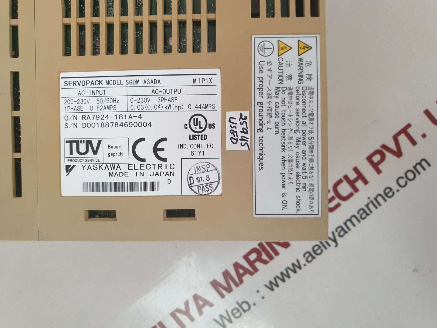 Yaskawa sgdm-a3ada servopack servo driver ver.09212