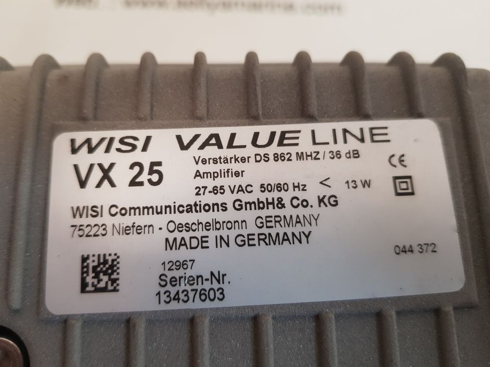 Wisi vx 25 amplifier 27-65 vac 50/60 hz less than 13 w
