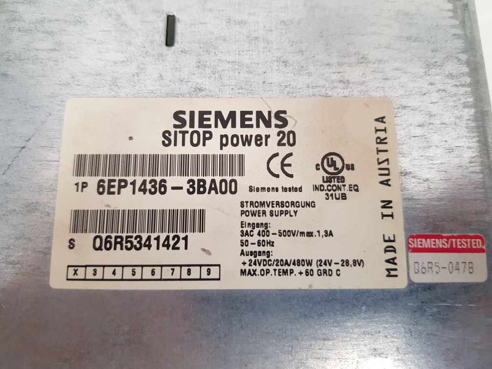 Siemens 6ep1436-3ba00 power supply 
