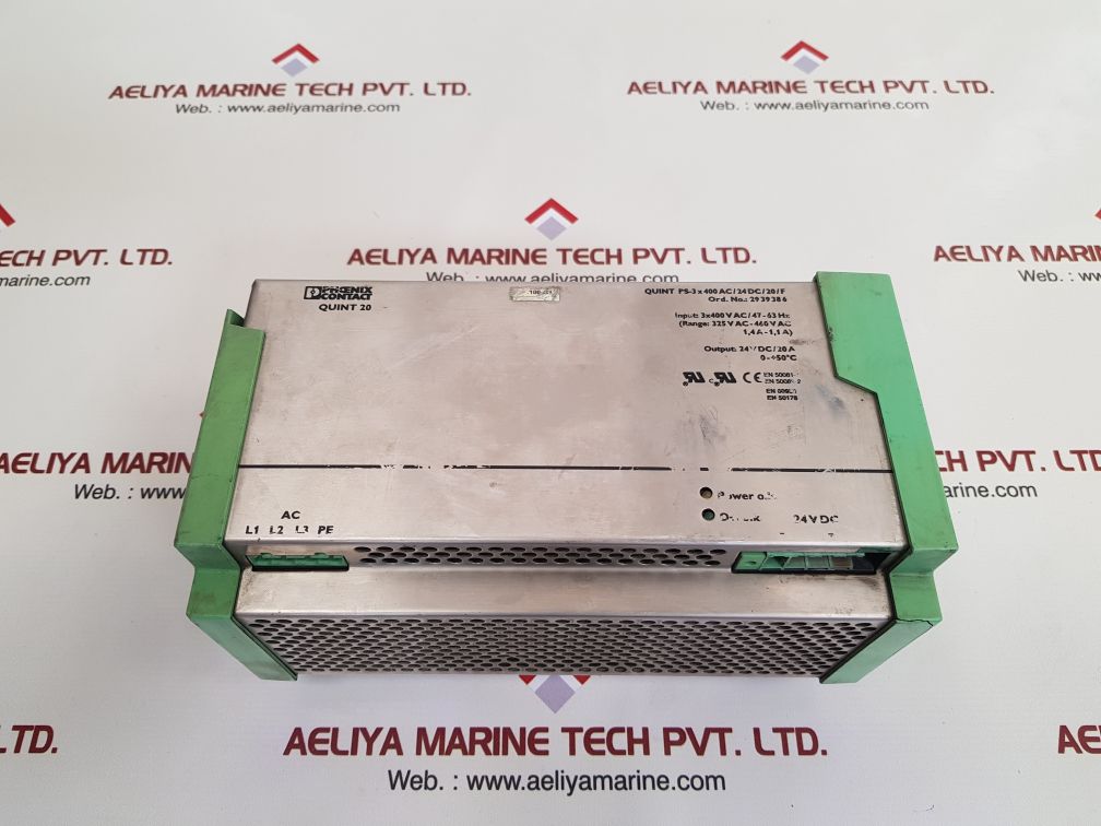 Phoenix contact quint-ps-3× 400ac/24dc/20/f power supply 2939386
