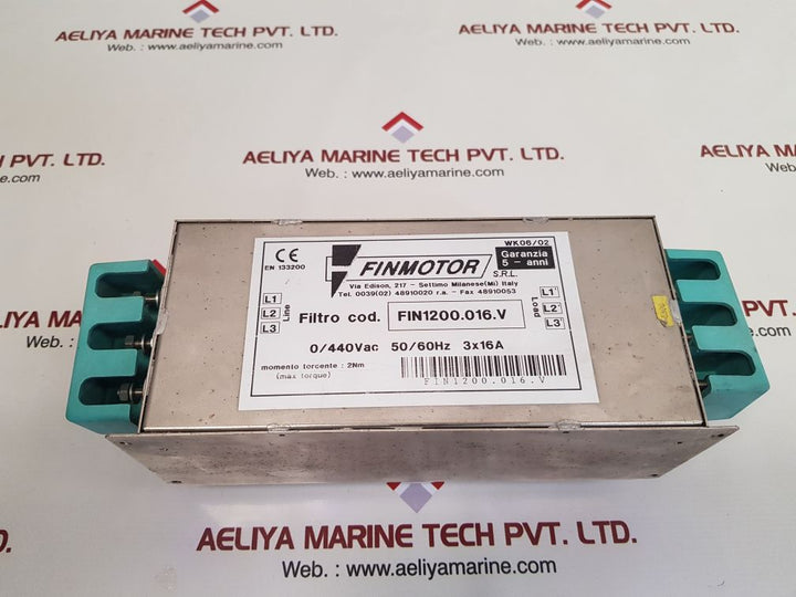 Finmotor fin1200.016.v line filter used
