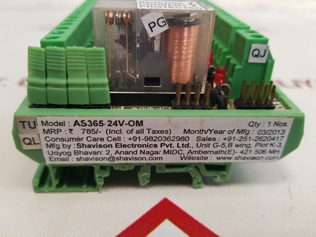 Shavison as365-24v-om relay module 