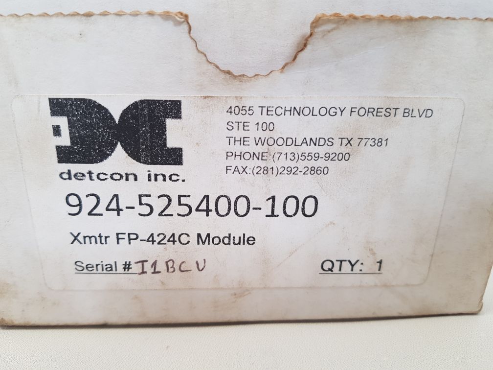 Detcon xmtr fp-424c gas sensor 924-525400-100 new
