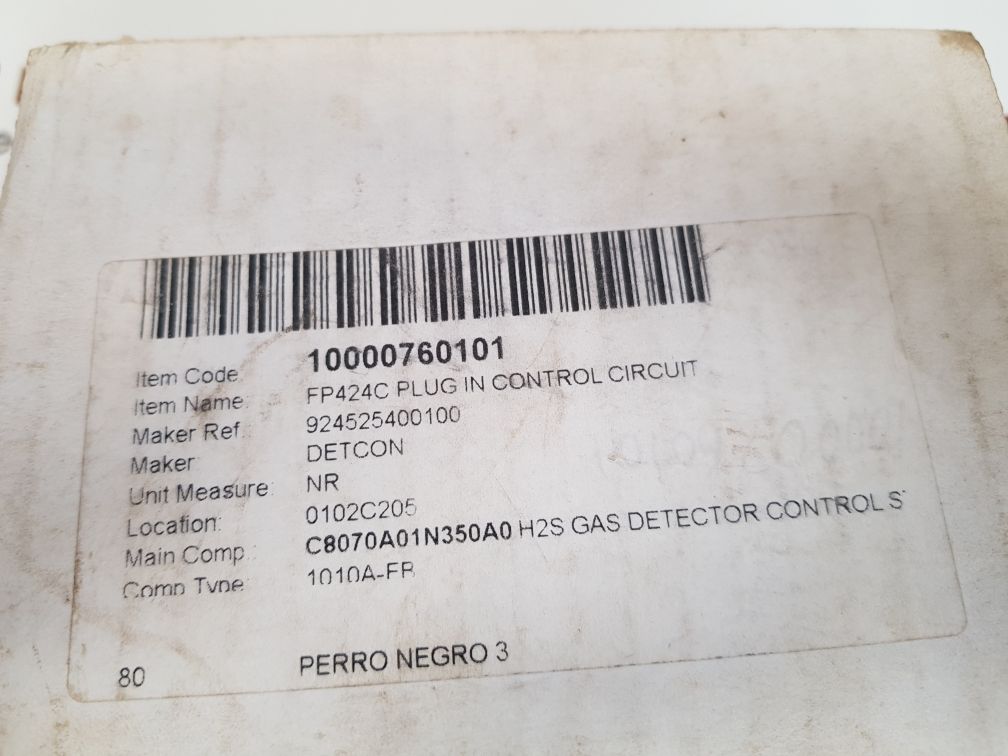Detcon xmtr fp-424c gas sensor 924-525400-100 new