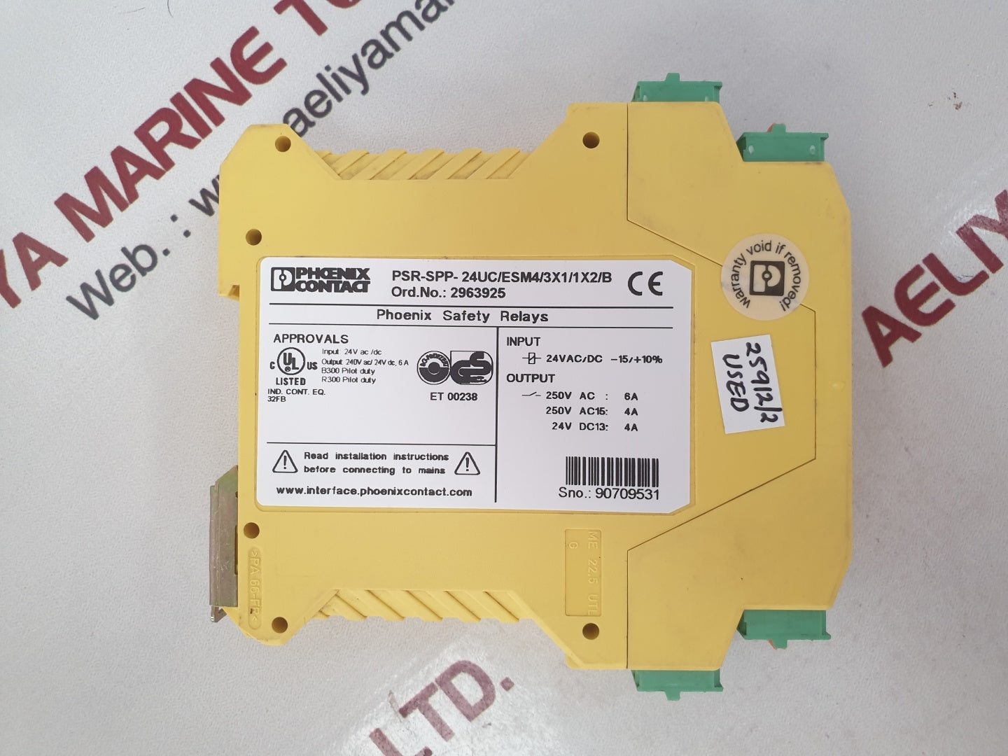 Phoenix Contact Psr-spp- 24Uc/Esm4/3X1/1X2/B Safety Relay 2963925