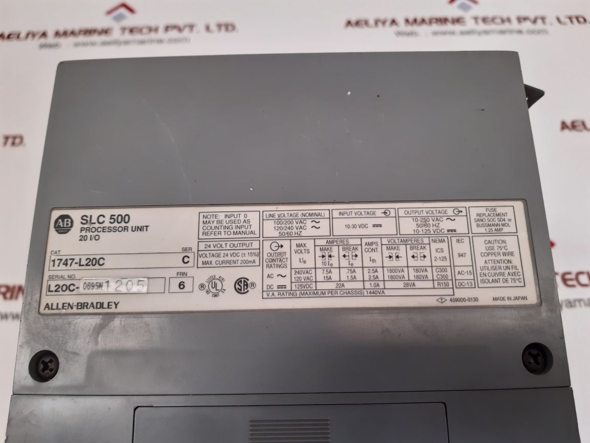 Allen-bradley 1747-l20c ser.c slc 500 processor unit