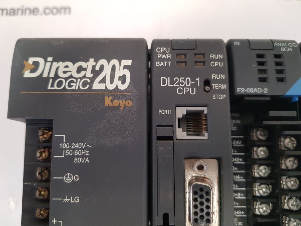Koyo direct d2-09b-1,dl250-1 cpu,f2-08ad-2,d2-16nd3-2,f2-08da-2,d2-12tr,f2-cp128