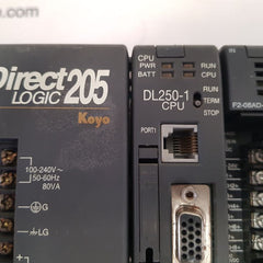 Koyo direct d2-09b-1,dl250-1 cpu,f2-08ad-2,d2-16nd3-2,f2-08da-2,d2-12tr,f2-cp128