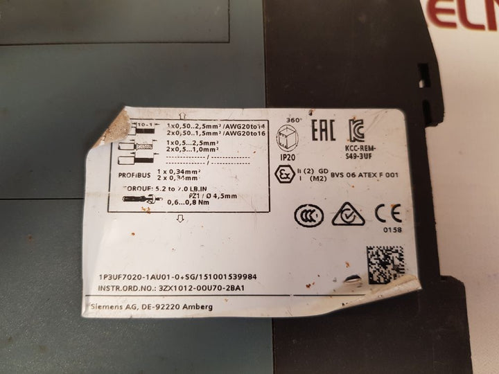 Siemens simocode pro s 3uf7020-1au01-0 basic unit