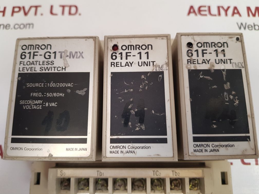 Omron 61f-g1t-mx floatless level switch with 61f-11 relay unit