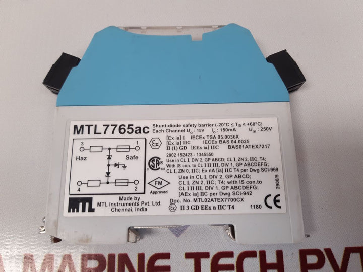 Mtl instruments mtl 7765ac shunt-diode safety barrier