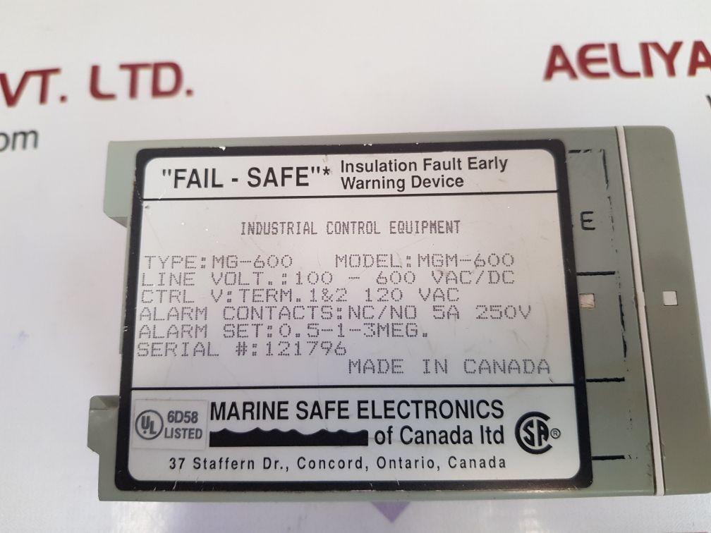 Fail safe mgm-600 insulation fault detector mg-600-c