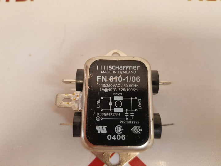 Schaffner fn610-1/06 emi line filter