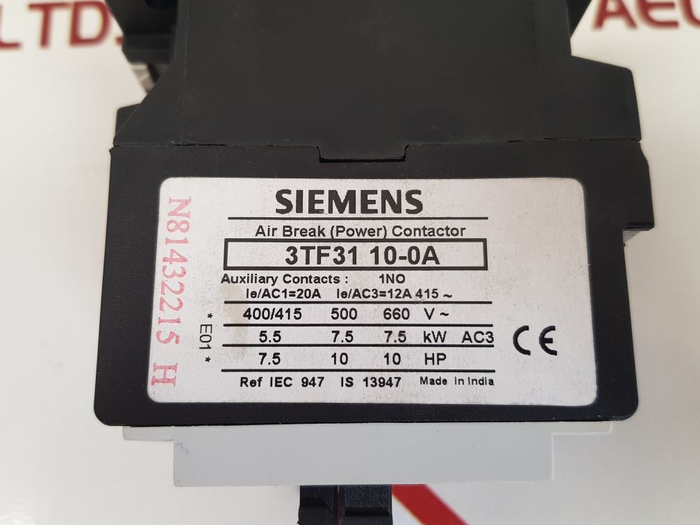 Siemens 3tf31 10-0a contactor