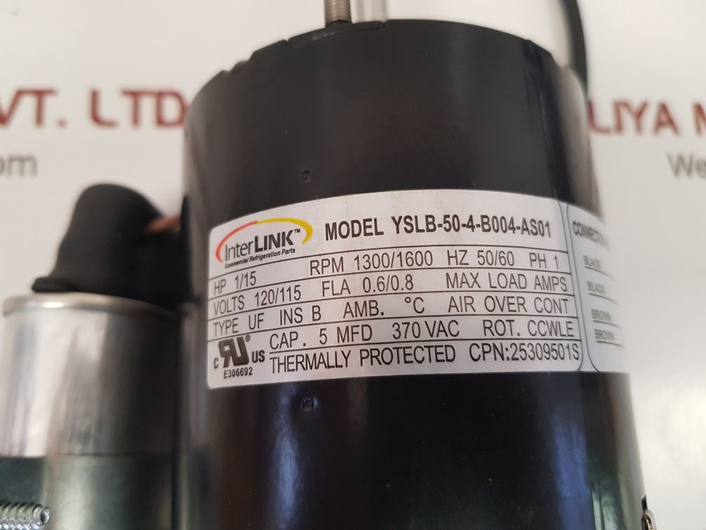 Interlink yslb-50-4-b004-as01 evaporator motor 25309501s