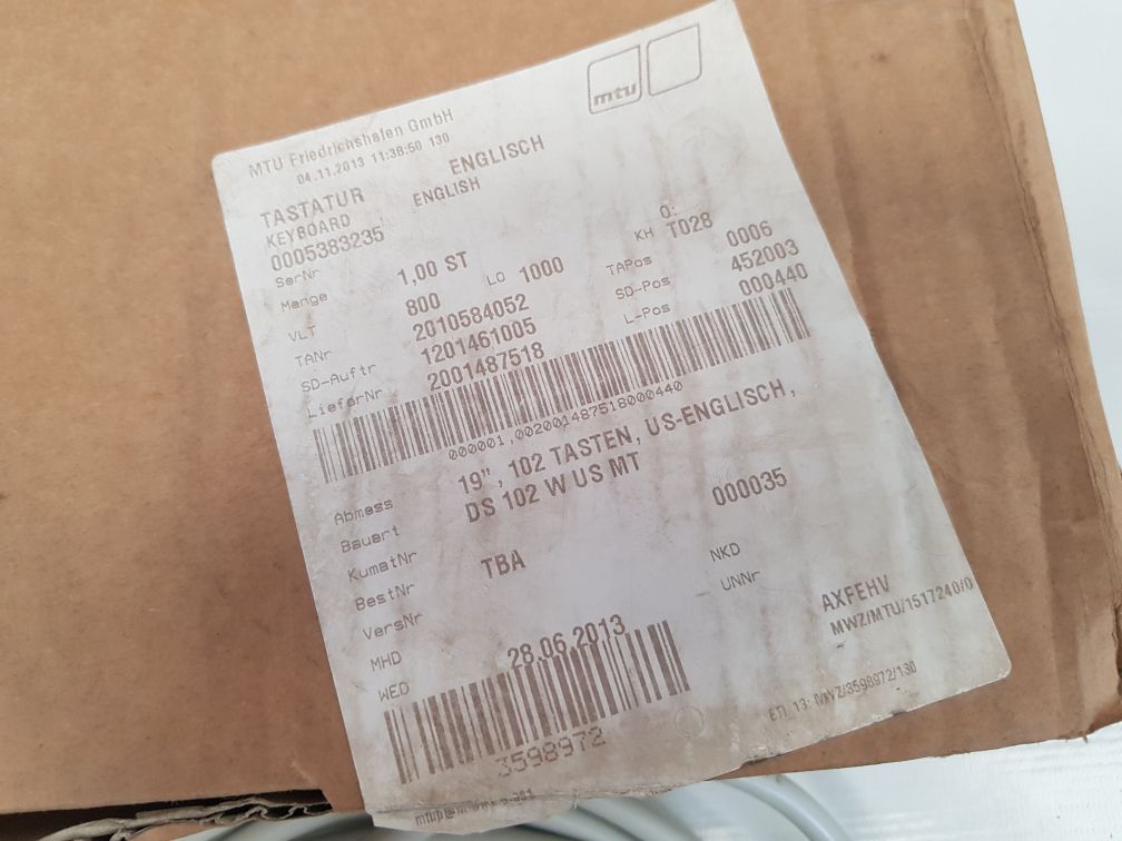 Printec 105usi01a50ksk0mt keyboard version:v0638bx