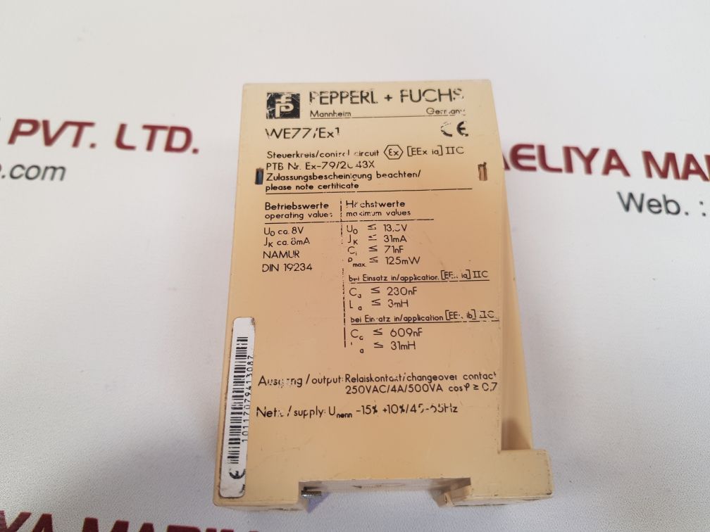 Pepperl+fuchs we77/ex1 isolation amplifier switch