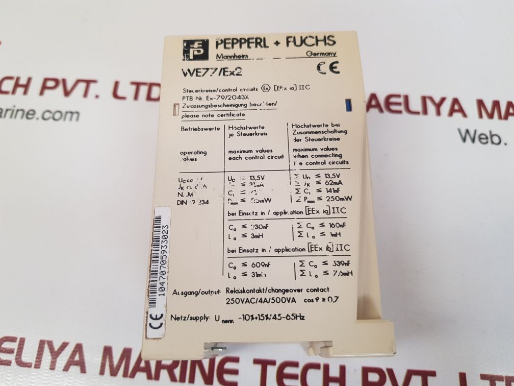 Pepperl+fuchs we77/ex2 isolator switch 