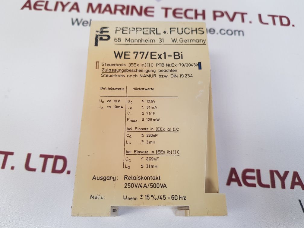 Pepperl+fuchs we77/ex1-bi switching amplifier