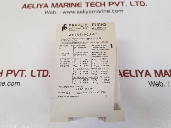 Pepperl+fuchs we77/ex1-2u-ot switching amplifier