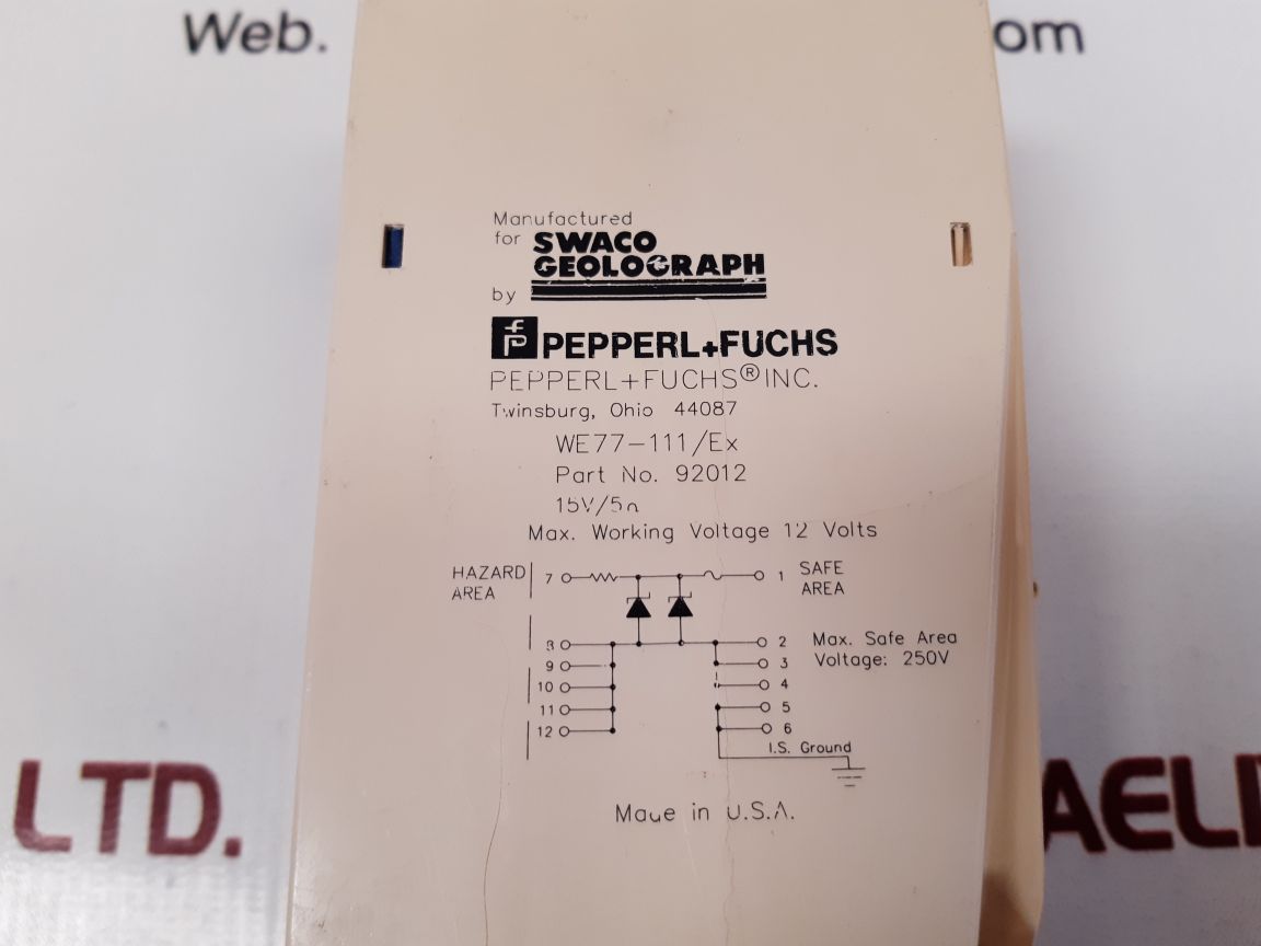 Pepperl+fuchs we77-111/ex switch amplifier 92012